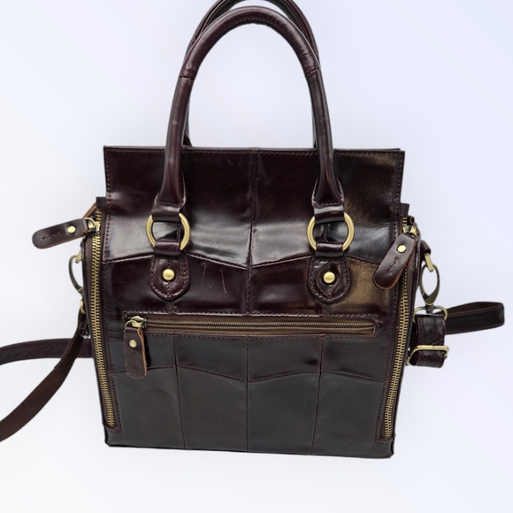 Cobbler Legend Brown Leather Bag Crossbody Satchel Organizer Purse - Picture 4 of 16